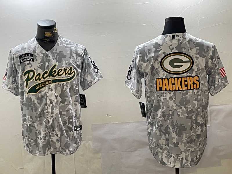 Men%27s Green Bay Packers Team Logo 2024 Arctic Camo Salute to Service Stitched Baseball Jerseys->green bay packers->NFL Jersey